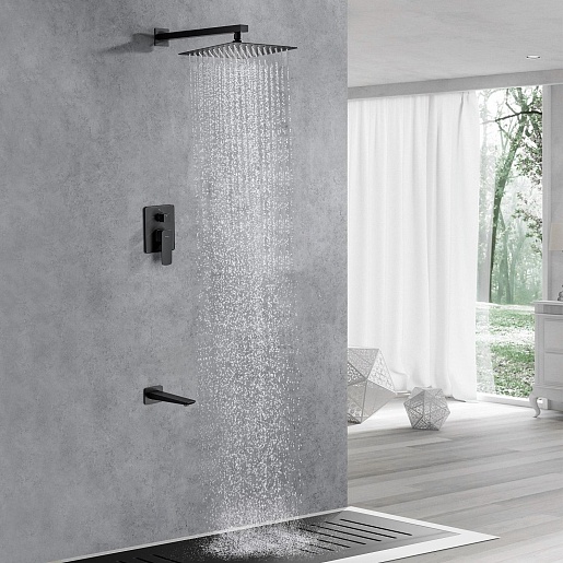 Allen Brau Смеситель для душа Infinity X2 5.21014-31 (с внутренней частью, 2 выхода) черный матовый – фотография-6